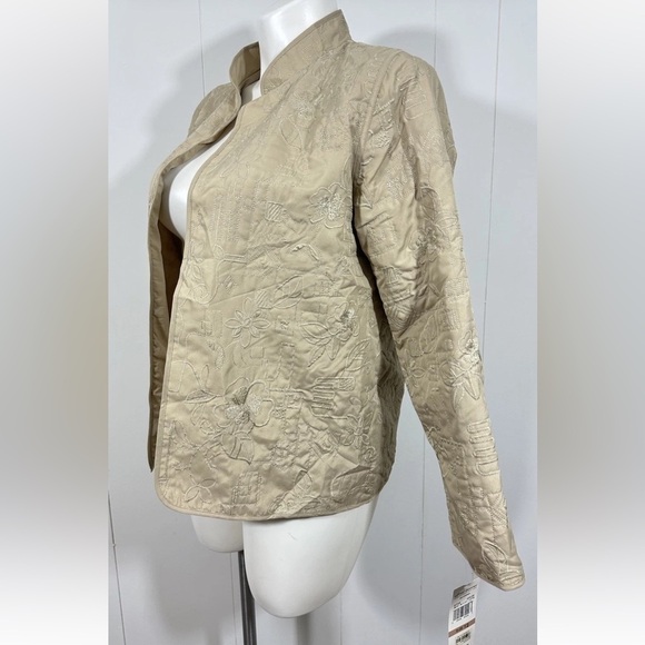 NWT Alfred Dunner Jacket Womens Size 12 Embroidered Open Front Lightweight Lined - Picture 4 of 10